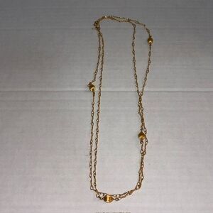 Vintage Monet 56" Wrap-Around Goldtone Bead Necklace